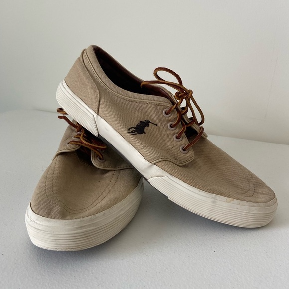 POLO Ralph Lauren men’s faxon low top canvas‎ sneakers — size 10 - Picture 1 of 9